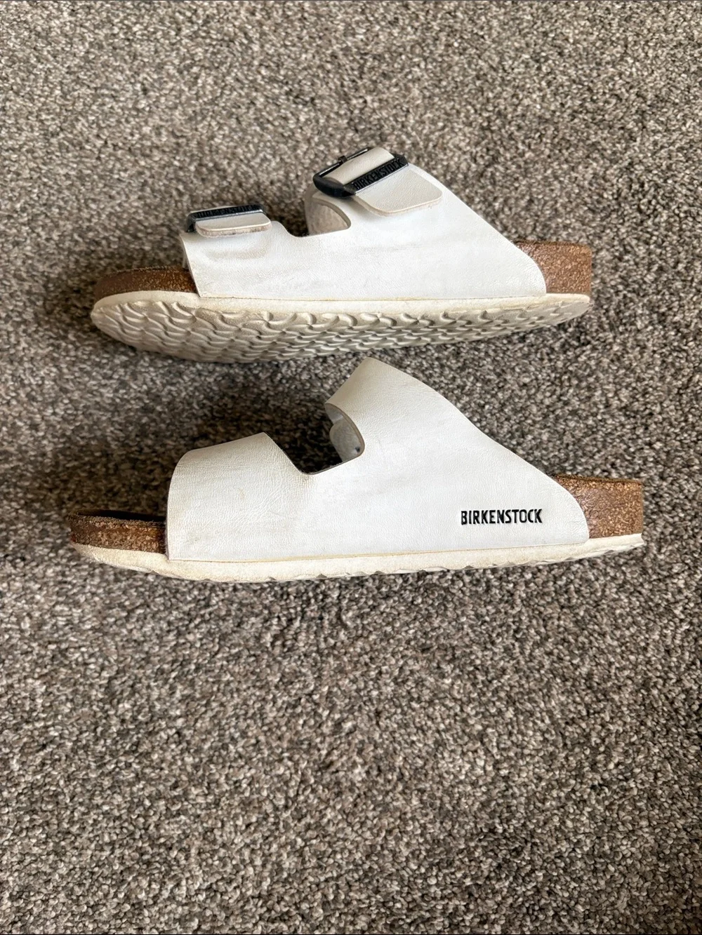 Kids White Birkenstock Double Strap Sandals